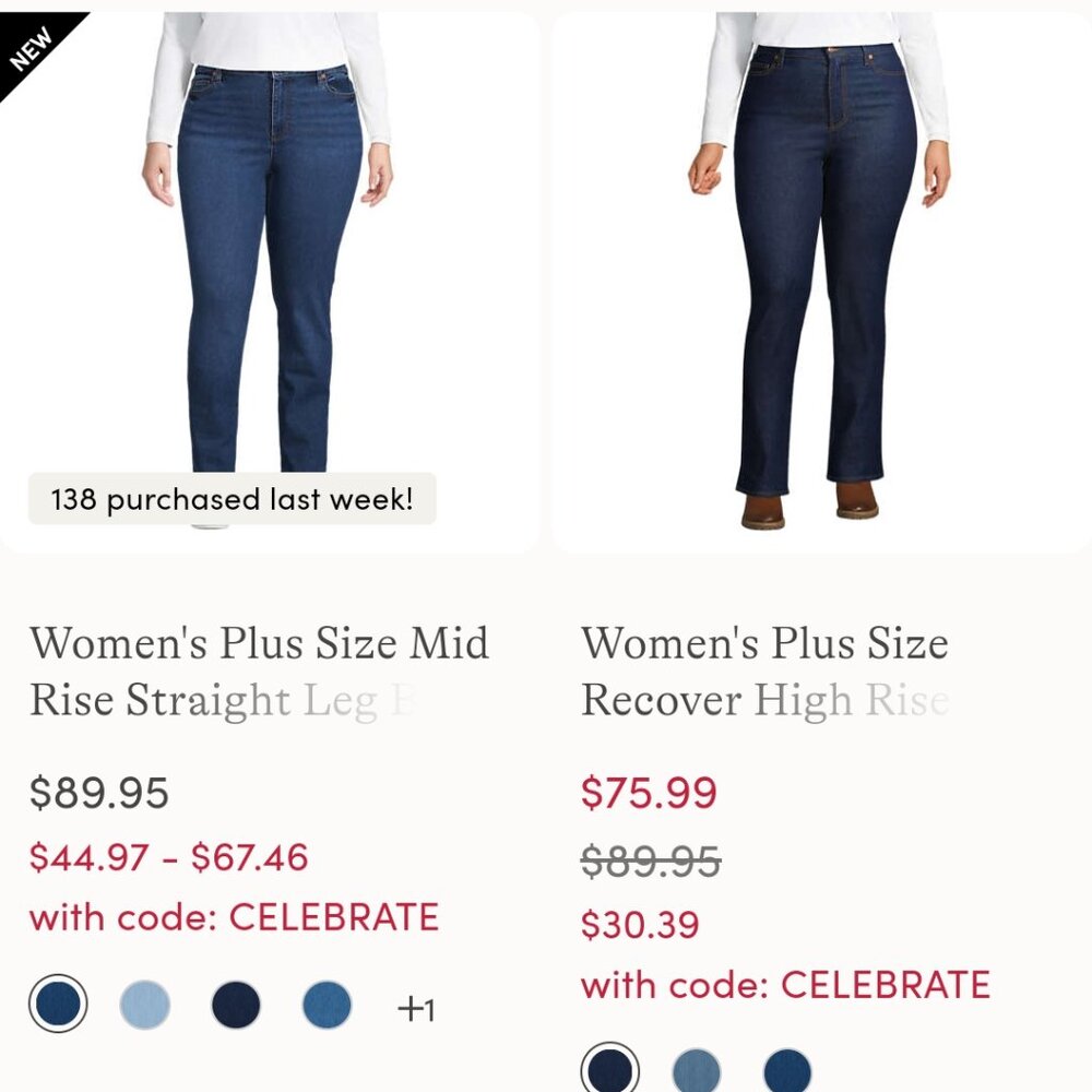 Lands end plus size skinny jeans (22w)